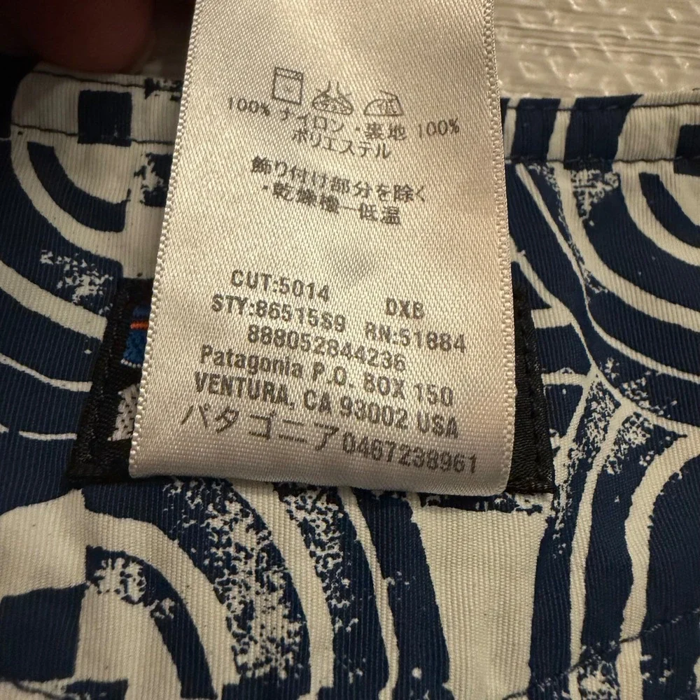 Patagonia Board Shorts Mens 32 Blue White Geometric Circle Print Swim Trunks